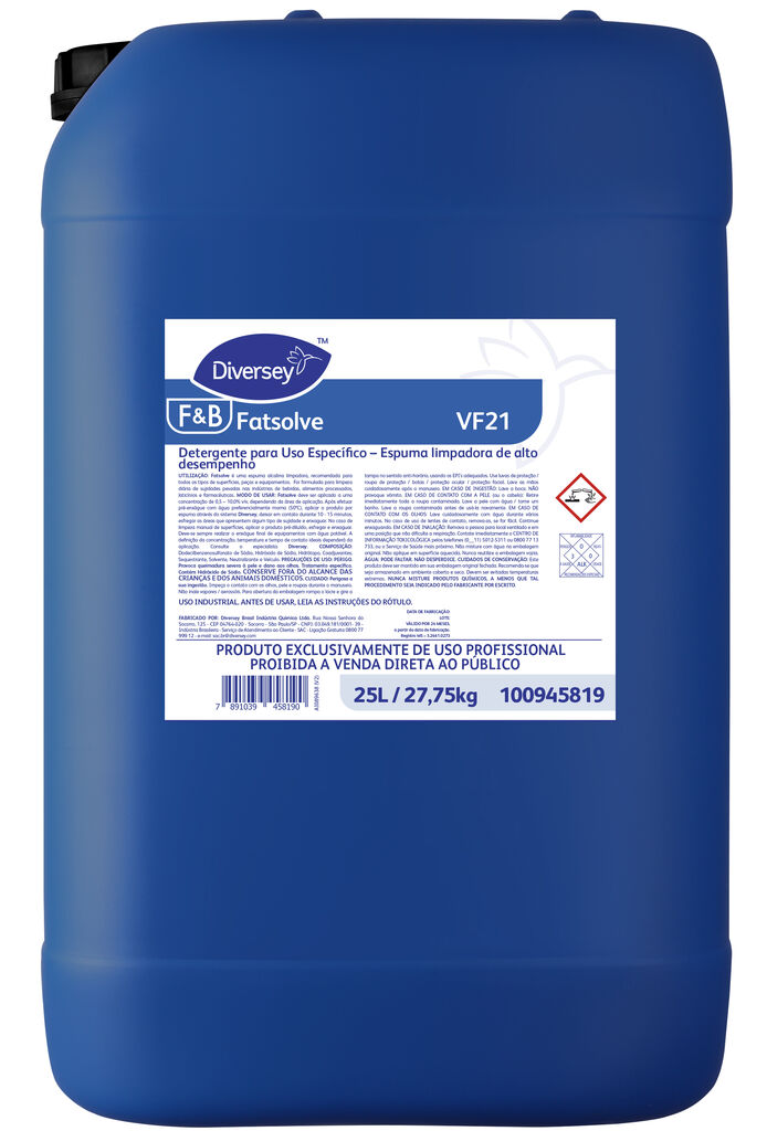 FATSOLVE 50L - DETERGENTE PARA USO ESPECÍFICO – ESPUMA LIMPADORA DE ALTO DESEMPENHO